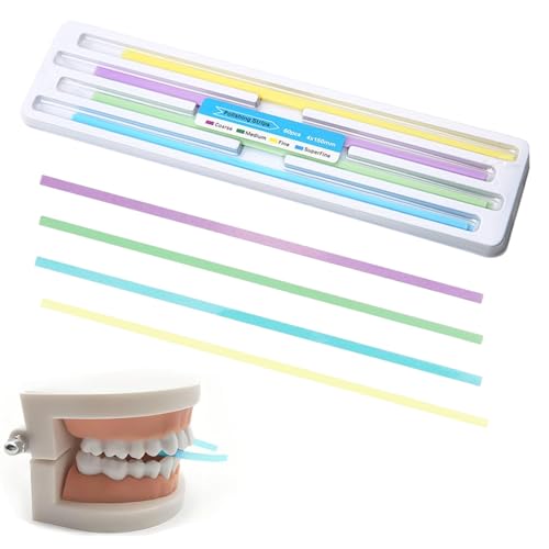 60 Pcs Zahn Schleifpapier Zahnschleifpapier Zahn Polierstreifen Zahnschleifpapier FüR ZwischenräUme Polierstreifen ZäHne Dental Schleifstreifen Ultra-Fine Dental Polierstreifen Zahn Schleifpapier