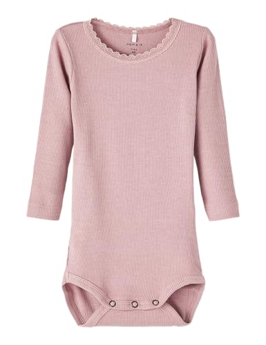 NAME IT Baby Girls Nbfkab Ls Noos Langarm Body, Deauville Mauve/Detail:Melange, 68