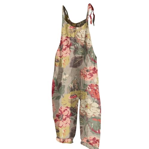 Hosenanzug Damen Latzkleid Damen Hosenrock Damen Lang Festmode für Damen Ab 50 Damen Hosenanzug Umstandsmode Sommer Gartenschürze Latzkleid Damen Latzhose Overall Schwarz Beige 5Xl