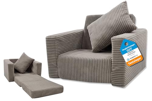 Odolplusz Kindersessel klappbar | Kindersofa Mini-Sessel Kinderstuhl Kuschelsessel | Kindermöbel für Kinderzimmer | (Beige aus Cord)