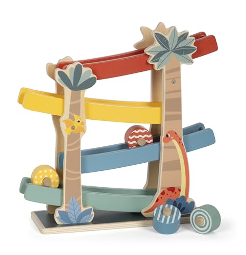 small foot Kugelbahn „Dino“, robuste Kullerbahn aus FSC 100%-zertifiziertem Holz, für Kinder ab 18 Monaten, 12614