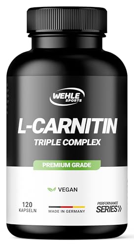 L - CARNITIN Dreifach Komplex 3000mg pro Tagesdosis hochdosiert Acetyl L-Carnitin, Fumarat, Tartrat - 120 Kapseln Wehle Sports