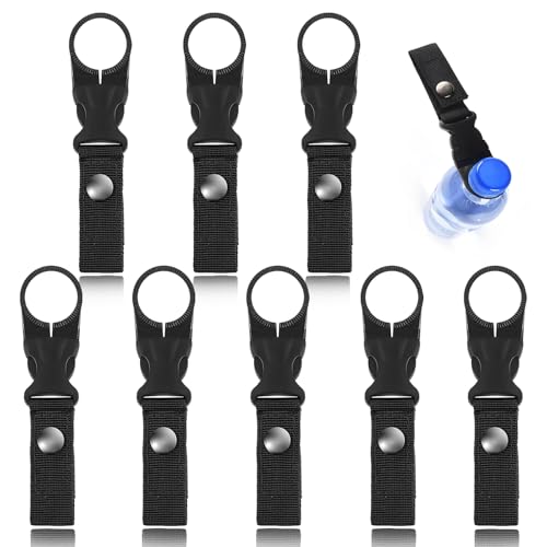qhklew Wasserflaschenhalter Clip,8 Stück Schlüsselanhänger Flaschenhalter mit Gürtelschnalle, Nylon Gürtel Flaschenhalter Clips für Camping Wandern Reisen Angeln Outdoor