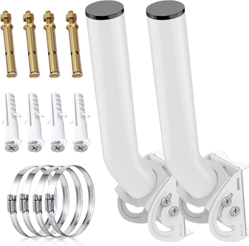 Universelle Antennenmontage,11 Zoll J-Pole und wandmontierte Montagesatz-Kits für Außen-Punkt-zu-Punkt-Zugangspunkte CPEs,TV-Antennen,drahtlose Brücken,Starlink Mini-Schüssel (Weiß 2-Pack)