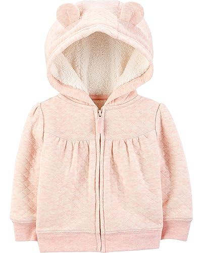 Simple Joys by Carter's Unisex Baby Pulloverjacke mit Kapuze und Sherpa-Futter, Rosa, 3-6 Monate