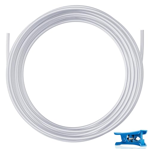 YOOPAI PTFE Schlauch 5m mit Cutter, 2.5mm ID × 4mm OD PTFE Tube Teflonschlauch für Direktantrieb Extruder 3D Drucker, für Bambu Lab A1/A1 mini/P1P/P1S/X1C, für Creality K1/K1 Max/Ender 3 V3 (Weiß)