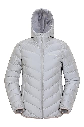Mountain Warehouse Seasons reflektierende Steppjacke für Damen - leichte und Wasserabweisende Jacke mit wattierter Isolierung und mittigem Reißverschluss Grau 42
