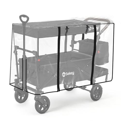 Sekey Bollerwagen Regenschutz für Bollerwagen Faltbar mit Dach, Bollerwagen Zubehör Regenabdeckung aus Hochwertigem EVA-Material, 110*60*75 CM【Bollerwagen NICHT enthalten】