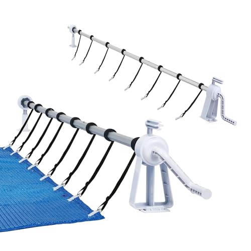 Froadp Pool Aufroller Aufrollvorrichtung Swimming Pool Zubehör aus Aluminium Aufrollsysteme 105-615cm Schwimmbadabdeckung Witterungsbeständiges Aufroller Poolabdeckung für Poolplanen und Solarplane