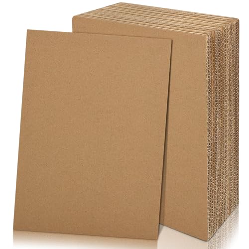 yuejuhe 20 Stück Wellpappe, Dicke Pappe zum Basteln, Bastelkarton, Braun Kraftpapier für DIY, Malen, und Kunsthandwerk (A4)