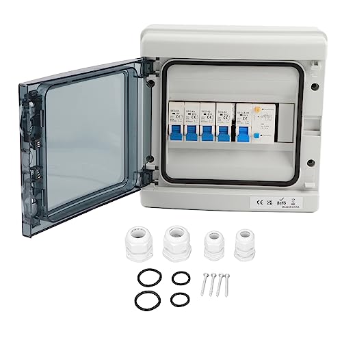 Distributionsbox SGHA 4way, Wetterfest, Wirkungsbeständig 230 V Wasserdichtes Gehäuse für Wohnwagen, Workshops und Nutzung Im Freien mit MCB und RCD