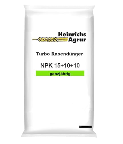 Heinrichs Agrar NPK-Volldünger 15-10-10, Premium Rasendünger für Ganzjährige Anwendung, 10 kg für bis zu 400 m²