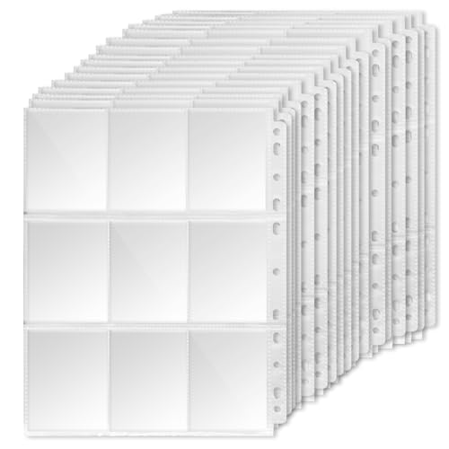 40 stück Sammelkarten Hüllen Doppelseitiger 720 pockets,Transparent Sammelhüllen Photocard Sleeves Sammelalbum für Spielkarte,Leere Sammelmappe Folien 11 Löcher für Sammeln aller Arten
