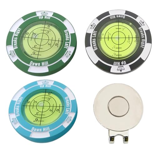 Golf Green Reader – 3 Stück Golf Green Slope Reader mit raffiniertem Design, langlebiger Chip Golf Marker | Kompakte, hochpräzise Golfballmarker, Slope Master Progreen Reader für Golfliebhaber, drinne