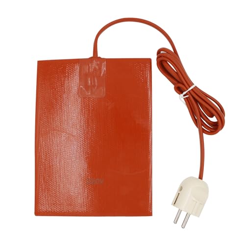 BYNYXI 300W Automotorheizung, 15cmx20cm Silikon Heizkissen mit Wärmeschutzkabel Motorheizung Ölwannen wasserdichte Selbstklebendes Ölwannen-Heizkissen für Kraftstofftank, Motoröl, Getriebeöl