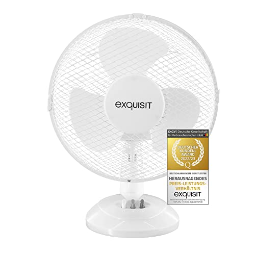 Exquisit 5050081 VT35082we VT 35082 we Ventilator | 50 Watt | Oszillation | Weiß, W, 220 V