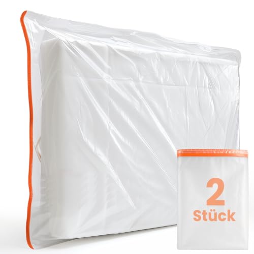 2 Stück Matratzenhülle 90 x 200 (Dicke 30 cm) Schutzhülle für Matratze mit Breitem Reißverschluss, Matratzen Schutzhülle für Lagerung und Umzug, Wiederverwendbar Matratzen Aufbewahrungstasche