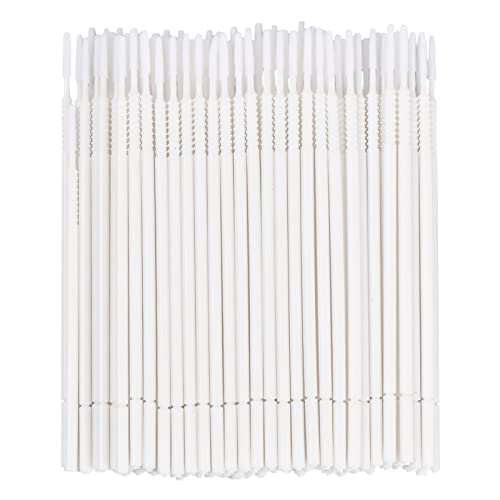 100 Stück Microbürsten Wimpernbürste, Einweg Wimpernverlängerung Pinsel Mikro-Applikator Pinsel, Reinigungsstäbchen Applikator Lashes Graft Tools für Make-up, Oral und Sauberkeit (Weiß)