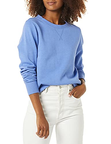 Amazon Essentials Damen Fleece-Sweatshirt mit Rundhalsausschnitt (in Übergröße erhältlich), Blau, M