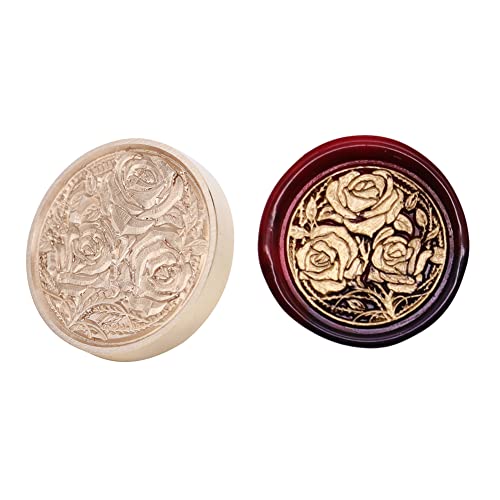 25 mm Rose Garden Round Retro Seal Wax Seal Stamp Head Fire Paint for Wedding Invitation Signature Invitation Card Making Decoration NO Handle