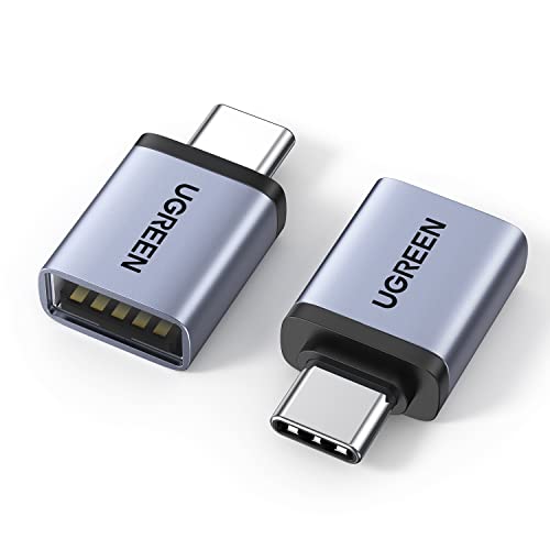 UGREEN Adapter USB C auf USB (2 Stück) 10Gbps USB C Adapter auf USB 3.2 Buchse Handy OTG Adapter Thunderbolt 4/3 auf USB kompatibel mit iPhone16 15 Serie MacBook Pro M4 Mac Mini Galaxy S24 usw. (Grau)