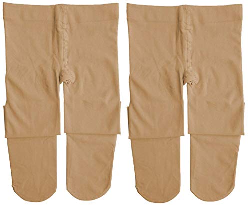 Dancina Mädchen Ballett Strumpfhose Ultra-Stretch Mikrofaser L (146-164) Caramel x2