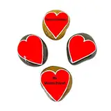 Grabbeigabe bemalter Stein ca. 6 x 5 cm mit rotem Herz personalisierbar Grabschmuck für Urnengrab Gedenkstein für Sternenkind und Kindergrab (Eigener Wunschtext)