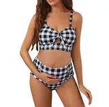 Fulidngzg Umstandsbademode Sexy Curvy Umstandsbadeanzug Sport Große Größen Badeanzug Push Up mit Bügel Umstandsbikini 2 Teiler Maternity Shorts Bikini Strandmode Umstandsbademode Bademode