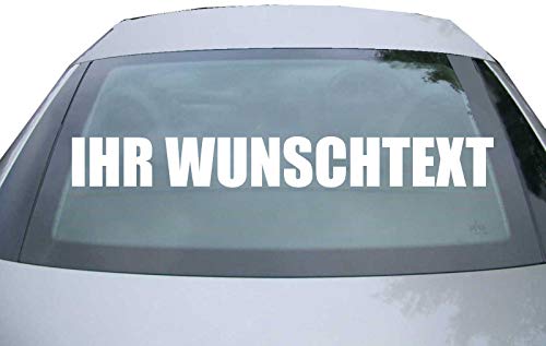 INDIGOS UG - Autoaufkleber mit Wunschtext für die Heckscheibe - Auto Aufkleber selbst gestalten - bis 120 cm - Sticker personalisiert für innen & außen wetterfest Fahrzeugbeschriftung