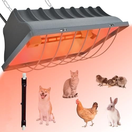 HEYOUTH Rotlichtlampe Wärmelampe für Küken,Heizlampe Hühnerstall,Wärmelampe Tiere,mit Sparschalter,1.8 meter Kabel,Automatische thermostatisch Infrarotlampe,für Küken, Ferkel, Welpen usw (175W)