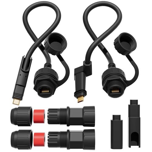 EAZUSE Starlink Ethernet-Adapter Gen 2, SPX auf RJ45-Buchse, kompatibel mit Starlink Gen 2 betätigter Dish und Router zur Verlängerung und Ersatz von Starlink V2-Kabel, 2 Packungen
