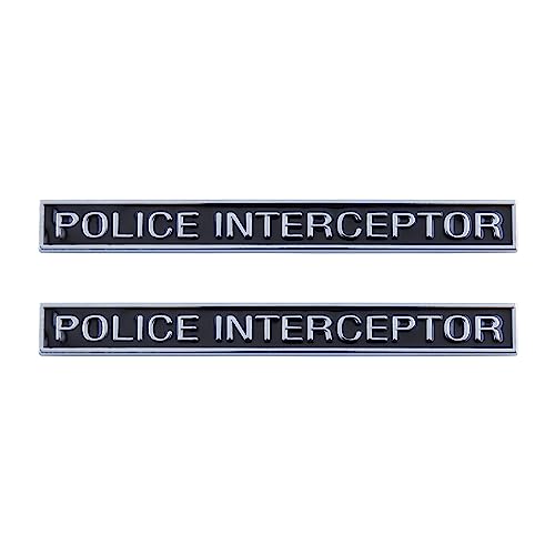 2 Stück Polizei-Abfang-Embleme Auto-Abzeichen Aufkleber passend für alle Auto-Dekoration (schwarz silber)