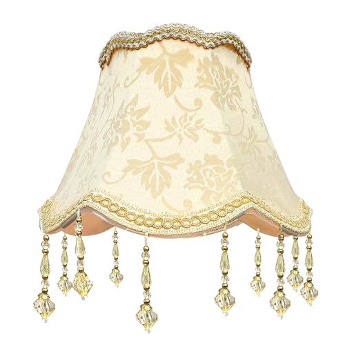 Lampenschirm Retro mit Fransen, Antike Lampenschirme, 26x27x13 Nostalgische Lampenschirme, Vintage Lampenschirm Stoff für Tischlampen, Stehlampen, Wandlampen,Lampenschirmabdeckung