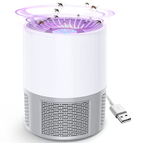 Elektrisch Fliegenfalle, Insektenvernichter Elektrisch Mückenfalle Tragbare UV Fliegenfalle Mückenschutz Stumm USB Mückenlampe Moskitoschutz Insektenfalle für Haus Aussen Camping Garten bubbacare
