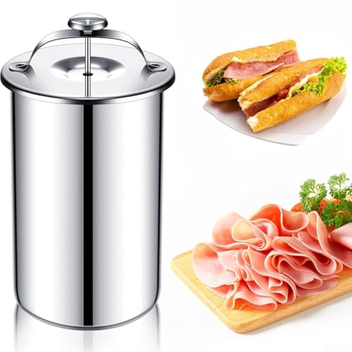 Schinkenmacher Fleischpresse Kocher, Edelstahl Schinkenmacher Fleischpresse Kocher mit Thermometer Hausgemachte Deli Fleischbereiter für Schinken Mittagessen Fleisch Roulade Speck (Kabel)