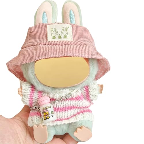 Xiujuers Bekleidung für 17cm Labubu Plüsch, Kuscheltier Kleidung Outfit nur Bekleidungs zubehör für 17cm Labubu Plush Pullover Hoodie Bekleidung DIY Kinder Geschenke (G)