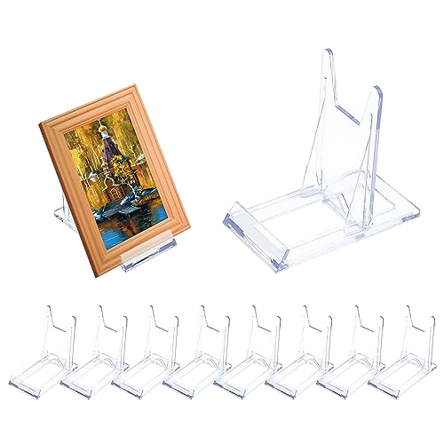 MABAHON 8 Stück Acryl Ständer Tellerständer Kunststoff Aufsteller Ständer Münzständer Verstellbar Deko Tellerhalter Mini Staffeleien für Buchaufsteller Elektronische Produkte Fotodisplays
