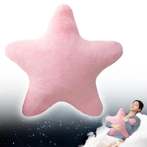 YISKY Stern Plüsch Kissen für Kinder, Stern Wurfkissen für Mädchen, Flauschiges Stern Dekokissen, Sternform Flauschige Polster, Weiches Stern Kissen, Für Wohnzimmer, Sofa Und Schlafzimmer
