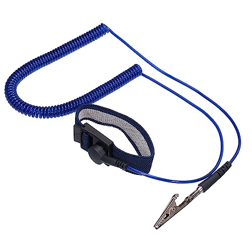 QUARKZMAN ESD Antistatisch Handgelenk Riemen 6ft PU Einstellbar Antistatik Armband Set Verkabelt für Computer Elektronik Reparatur Blau