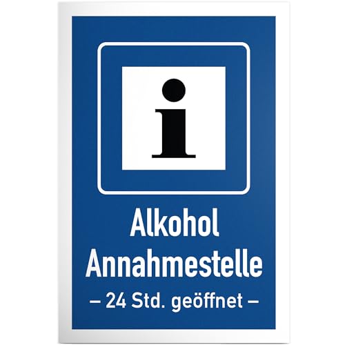 DankeDir! Alkohol Annahmestelle - 30 x 20 cm Schild - Geburtstagsgeschenk Geburtstagsdeko lustiger Spruch Geschenkidee Partydeko - Requiste Alkohol Geschenk Photo Booth JGA Party