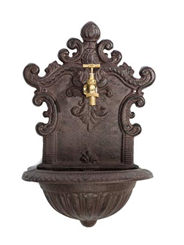 Waschbecken Brunnen Wandbrunnen 50,5cm Eisen Garten Nostalgie Stil Fountain