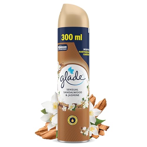 Glade Duftspray für langanhaltende Frische in allen Räumen, Lufterfrischer Spray, Sandelholz & Jasminblüte, 1er Pack (1 x 300 ml)