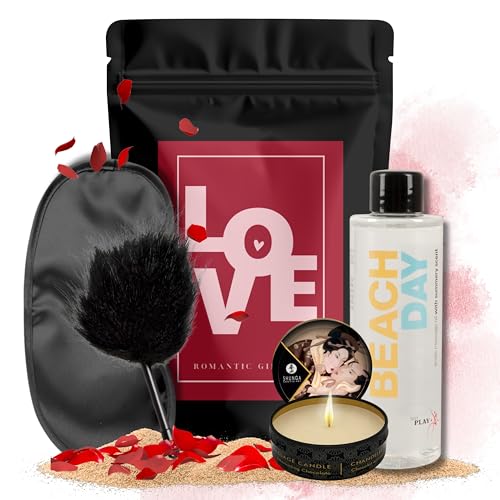 Massageset Für Pärchen Paare Sex Wundertüte Erotik Paarzeit Knisterkiste Geschenk für Sie und Ihn Verwöhnpaket für Erwachsene Paare Tantra Massage Öl Massagekerze für Männer und Frauen
