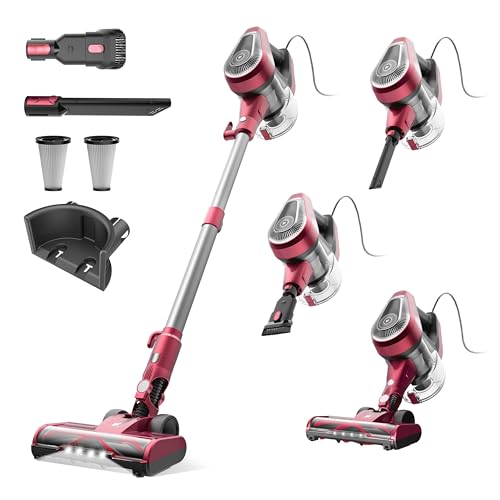 Vexilar C8 Staubsauger mit Kabel - 600W/60kPa Handstaubsauger mit 7m Kabellänge, verhedderungsfreie elektrische Upgrade-Bodenbürste, 1.5L beutelloser Behälter für Hartböden Teppiche Tierhaare