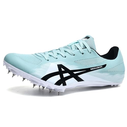 NGARY Herren Leichtathletikschuhe with 8 Spikes Track & Field Schuhe Trainingswettbewerb Weitsprungschuhe Junior Sprint Für Jugendliche, Jungen Und Mädchen,Moon,38 EU