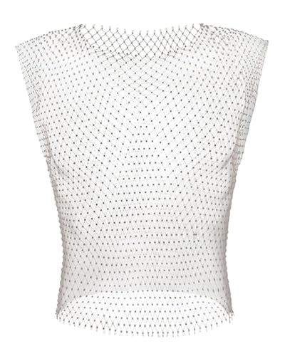 TPZORJX Glitzer Oberteile Men,Glitzer top,Strass Herren Tank Tops Transparent Mesh Durchsichtiges Netz Funkelndes Rave Outfit Festival Crop Men Shirt Sexy Club Party