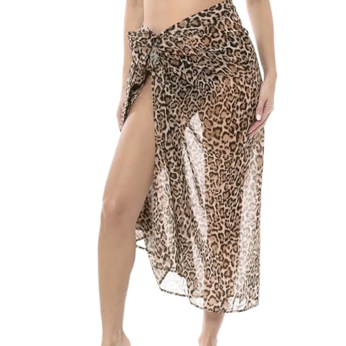 Damen Strand Sarong Sexy Stilvoller Strand Wickelrock Chiffon Badeanzug Wickelrock Sommer Bikini Cover Up Lange Beach Wrap für Strand (DE/NL/SE/PL, Alphanumerisch, Einheitsgröße, Regular, Regular, 2)