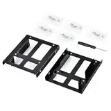 ELUTENG SSD Einbaurahmen für 2X 2,5" auf 3,5" Festplatten Adapter Wechselrahmen Halterungen Schienen 2,5 Zoll bis 3,5 Zoll HDD SSD Montagehalterung inkl. 1 Schraubendreher und 5 Packung Schrauben
