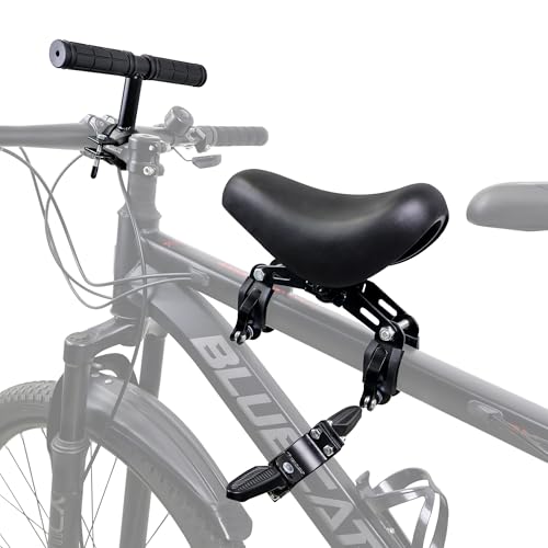 Alaxciax Vorne Montierte Fahrradsitze Für Kinder, Mountainbike Kindersitz Kinderfahrradsitz Lenker Fußpedale Set Geeignet Für MTB Stadt Fahrräder Eltern-Kind-Radfahren (Schwarz)