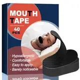 Mouth Tape for Sleeping-Sagen Sie Schnarchen und Mundtrockenheit mit 40 Stück Nanomaterial Nachts - Exquisit Verpackt für Einfache Anwendung und Bequemen Schlaf, Schwarz